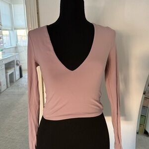 Aritzia Pink Long Sleeve Top
